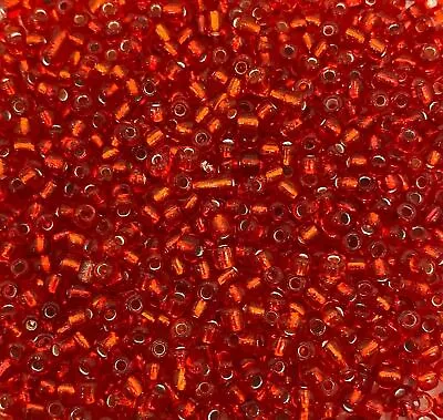 Buy Silver-Lined Glass Seed Beads - Size 8/0 (approx 3mm), 50g Pack, Choose Colour • 2.69£
