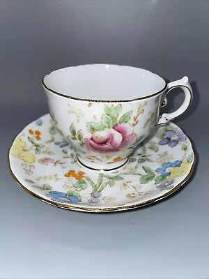 Buy Vintage Plant Tuscan China - England Teacup And Saucer Floral Pattern • 22.75£