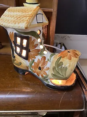 Buy Vintage Derek Fowler  Hand Painted Pottery Night Lamp. Boot. Highly Collectable. • 38£