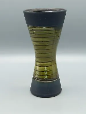 Buy Kilrush Ceramics, Ireland, Mid Century 1960s, 17.5 Cm Green Black Vase No 111/18 • 12£