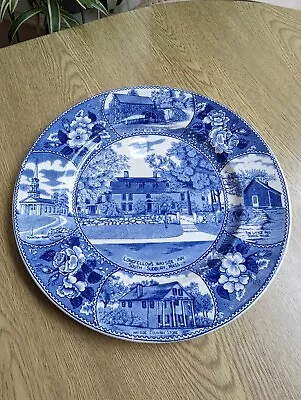 Buy Vintage Adams Longfellows Wayside Inn Dinner Plates 9 7/8  Blue White Transfer  • 7.95£