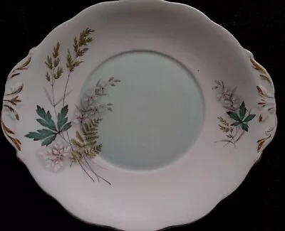 Buy Queen Anne Louise Green Leaves & Grasses White Flowers 10 Inch Cake Plate C1950+ • 8.99£