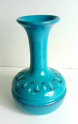 Buy Vintage FACS San Turquoise Blue Marino Italian Vase With Art Design • 93.67£