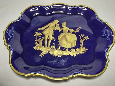 Buy Limoges France Cobalt Blue And Gold Porcelain Tray 8.75  • 23.67£