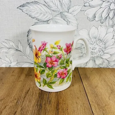 Buy Duchess China Floral Mug Cup White Pink Yellow Lily Rose Leaf Vtg • 7.97£
