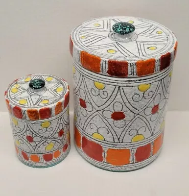 Buy Italian Pottery Lidded Jars / Canisters Bitossi / Raymor Mid Century • 82.97£