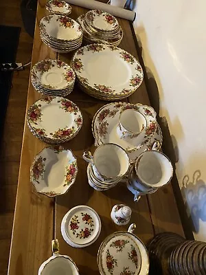Buy ROYAL ALBERT OLD COUNTRY ROSES FINE CHINA COFFEE SET IN EXCELLENT CONDITION 52pc • 300£