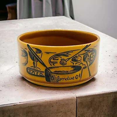 Buy Cut Fondue Ceramic Earthenware GIEN France Ochre Yellow Art Deco Table N7902 • 151.80£