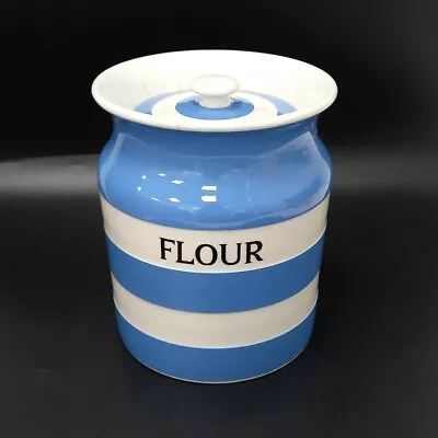 Buy Cornish Kitchen Ware Storage Jar Blue Stripe Flour Pottery RMF07-SJT • 7.99£