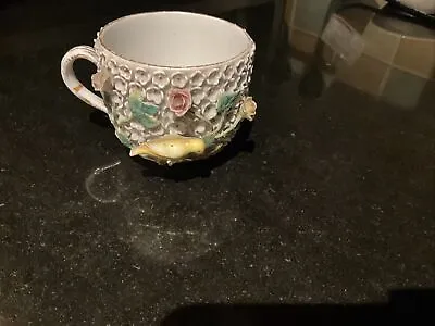 Buy Antique Meissen/Folkstaedt 19th Snowball Porcelain Encrusted Cup • 40£