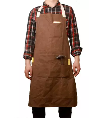 Buy Tool Apron For Men With 6 Pockets, Heaavy Duty Carpenters Apron Pottery Apron In • 30.56£