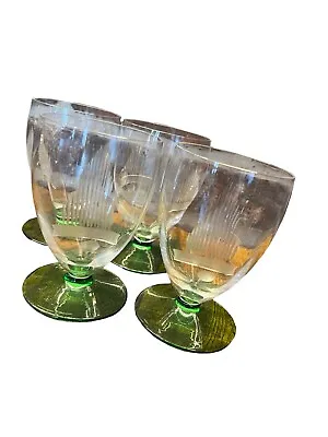 Buy Set Of 4 Art Deco Vintage Ornate Glass Cocktail Glass Tumblers • 24.99£