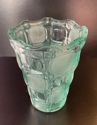 Buy Vintage Sklo Union Jade Part Frosted Glass Vase • 29.95£