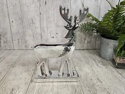Buy Silver Reindeer Stag Pottery Ceramic Christmas Decoration Table Decor Xmas  • 6.95£