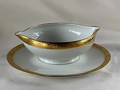 Buy Ceralene Raynaud Limoges Ambassador Gold Gravy W/ Attached Underplate • 192.10£