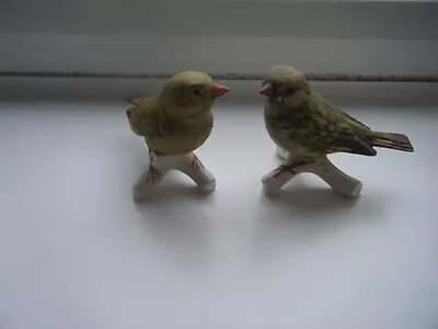 Buy Pair Of Goebel Greenfinch Figures In Perfect Condition • 15£