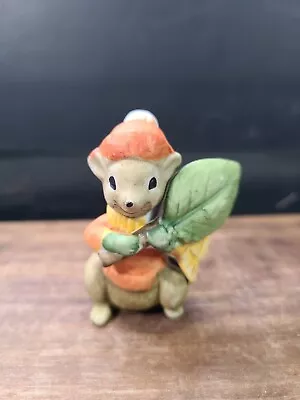 Buy 2  Miniature Mouse Figurine Fall Apparel, Holding Leaf • 2.88£