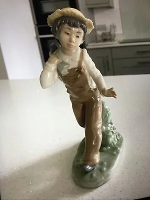 Buy Nao By Lladro Homeward Bound Figurine Boy With Dog 20cm High • 20£