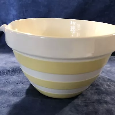 Buy T G GREEN Vintage Cornish Ware RARE YELLOW Striped Mixing Pouring Lipped Bowl • 75£