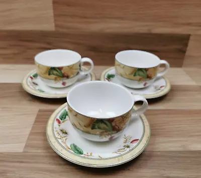 Buy 3 X Vintage Royal Doulton Expressions Edenfield Cups & Saucers • 12.99£