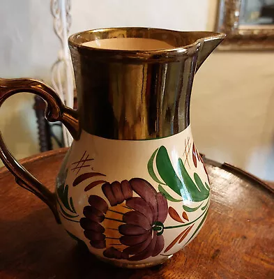 Buy Vintage Wade Copper Lustre Pitcher Hand Painted 1950s • 32£