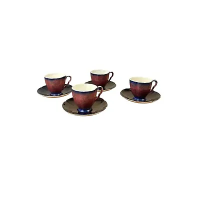 Buy Vintage Carlton Ware Purple Cups And Saucers X 4 Made In England Inscribed 1582 • 20£