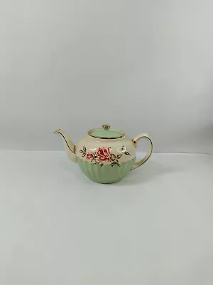 Buy Vintage Sadler Staffordshire Green And Floral Teapot With Lid Made In England  • 6.99£