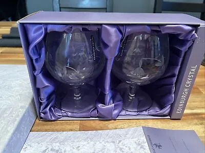 Buy Pair Of Edinburgh Crystal Brandy Glasses 2004 Excellent Condition • 15£