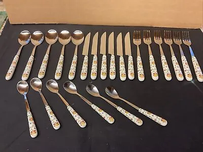 Buy 24pic Cutlery Decorated In Original Haddon Hall Chintz Colours • 27.50£