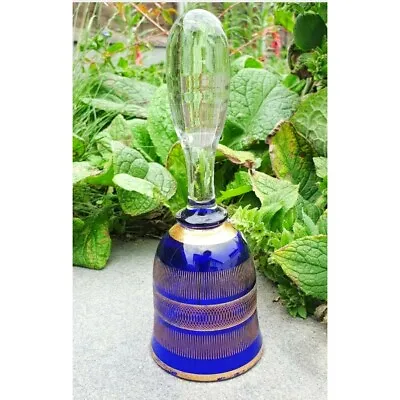 Buy Bohemian Cut Glass Bell With Gold Gilt Made In Czechoslovakia • 10.90£