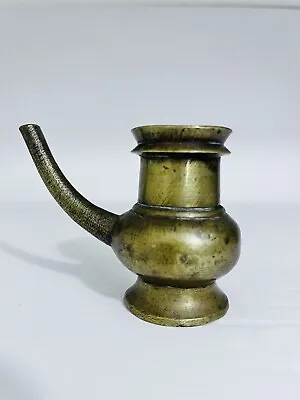 Buy Antique Old Brass Hand Forged Holy Water Pot Picher Ganga Jal Pipe Pot • 77.03£