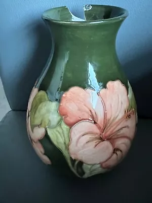 Buy Moorcroft Vase Hibiscus  On Green Background 22cm High - Damaged • 11.99£