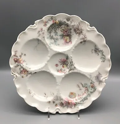 Buy Antique Haviland China Limoges France Peony Flowers Porcelain Oyster Plate • 151.52£