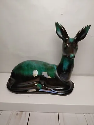 Buy Blue Mountain Pottery Deer Figurine Laying Down Green Drip Glaze MCM  • 20.85£