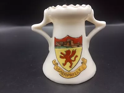 Buy Crested China - CAERPHILLY Crest - Crinkle Top 2 Handled Vase - Rita China. • 5.25£