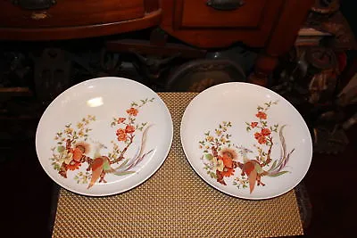 Buy Vintage Kaiser West Germany Dinner Cabinet Plates Pair Olivia Peacocks Flowers • 47.49£