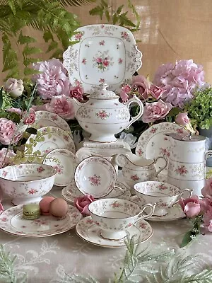 Buy Coalport Pink Roses; Exceptional Tea Set For Four; Incl TEAPOT & WATER JUG! • 495£