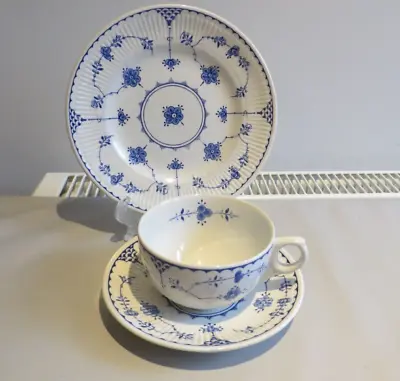 Buy Vintage Furnivals Denmark Blue And White Tea Trio Cup Saucer Plate • 15£