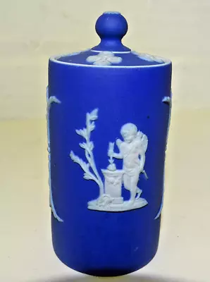 Buy Wedgwood Dark Blue Jasperware  Lidded  Pot Container  Tea Set Dinner Service • 9.99£