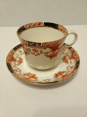 Buy Rare Royal Sutherland Tea Cup & Saucer 1105 Black Gold Pink Flower Floral CG • 33.67£