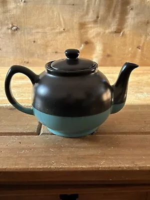 Buy Price Kensington Pottery Two Tone Brown & Turquoise Lidded Ceramic Teapot - 2 Pt • 13.99£