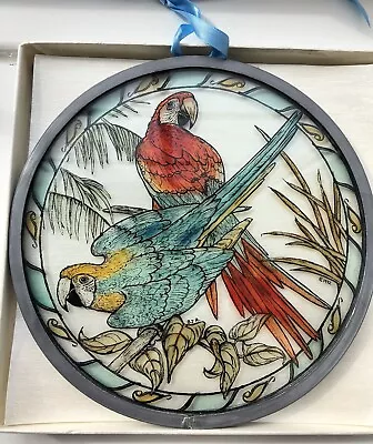 Buy Handpainted Stained Glass Window Hanger Macaws Design Made In Scotland • 20£