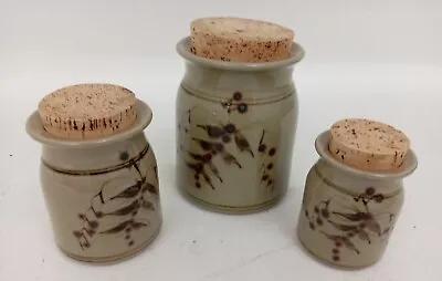 Buy Chris Aston Pottery Kitchen Jar Storage Set X3 Brown Decorative Kitchenware • 4.99£