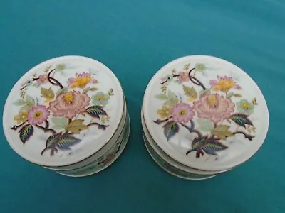 Buy Pair Of Vintage Sadler Lidded Trinket Pots Oriental Rose Pattern • 9.95£