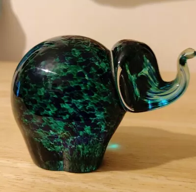 Buy Vintage Wedgwood Speckled  Green Blue Glass Elephant Paperweight Heavy Gc • 24.95£