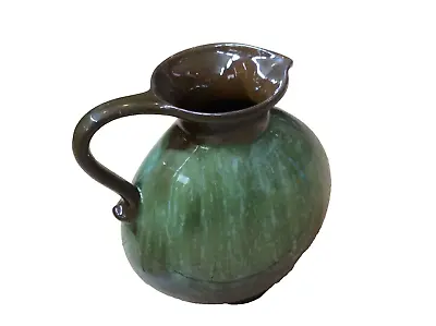 Buy M218 Blue Mountain Pottery Pitcher Canadian Turquoise Green Jug Vase Ceramic 27c • 30£