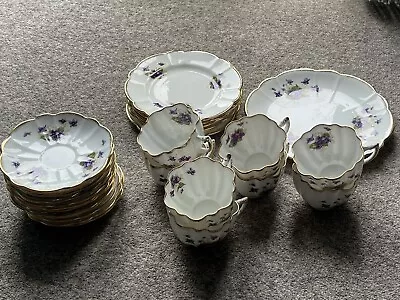 Buy Melba China Antique/ Vintage Beautiful Violets Tea Cups, Saucers & Plates • 35£