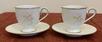 Buy 2 Noritake Ireland Anticipation Floral Duos, Cups & Saucers • 4£