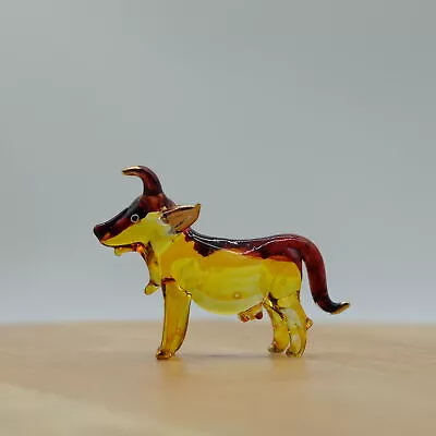 Buy Cow Ox Small Glass Figurine Hand Blown Farm Animals Collections Home Decor Gift • 23.78£