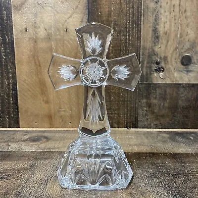 Buy Bohemia Clear Cut Lines CRYSTAL CROSS Paper Weight 24% PBO​ Czech 7  Tall  • 23.74£